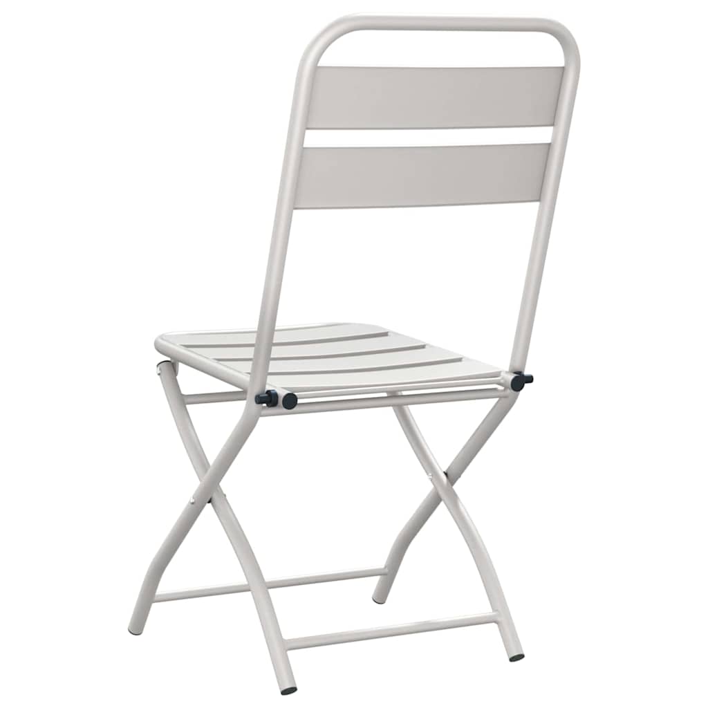 Garden Folding Chair Folding 2 pcs Beige 55 x 56.5 x 91cm Steel